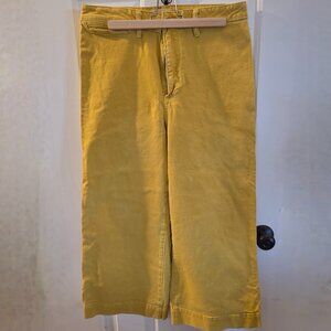 Madewell Wide Leg Crop Pants Mustard Yellow Size 32 High Rise